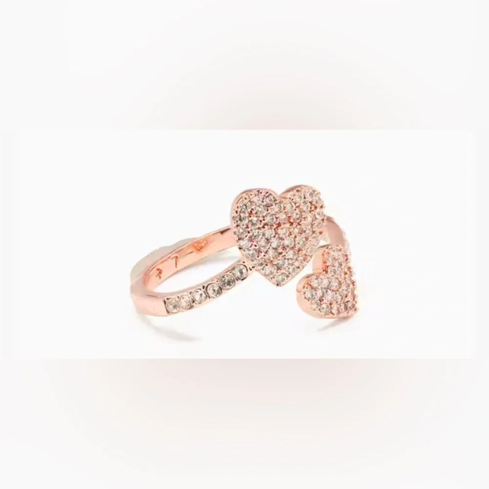 Kate Spade ♠️ New York - NEW - Yours Truly Pave Heart Ring Size: 5 Rose Gold